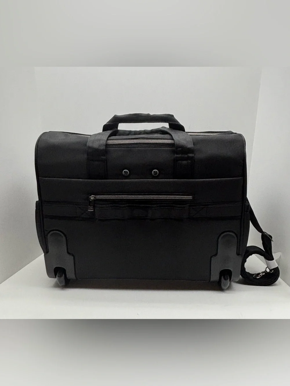 NWT Lug BLACK LOCOMOTION Ultra X RFID Rolling Travel Bag w/ Retractable Handle